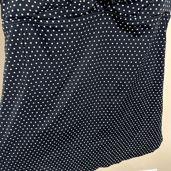 Vintage 90s Gabar Romper Bathing Suit black white polka dot swim dress size 14 - Picture 3 of 11